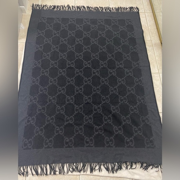 Gucci Other - Gucci Monogrammed Wool Blend GG Throw Blanket